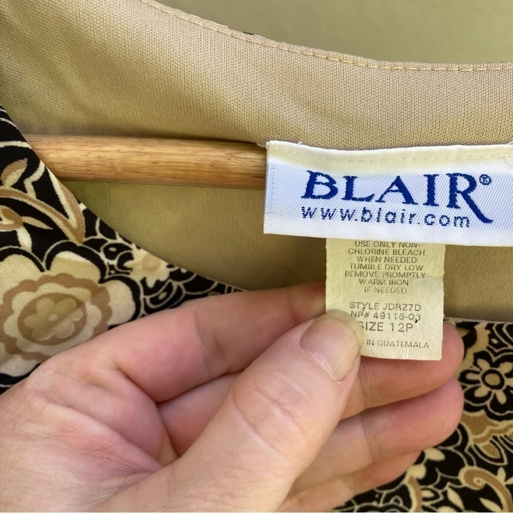 Blair brown and black floral dress, size 12P - Picture 5 of 8